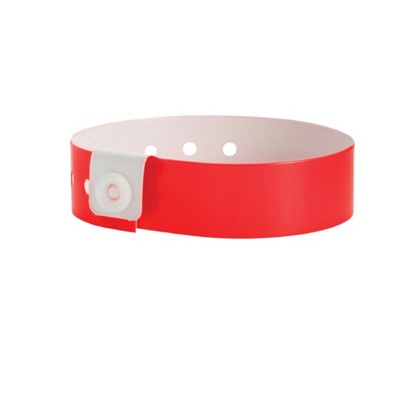 Wristband - Vinyl - Solid 3/4" x 10-3/16" Red